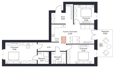 85,9 м², 3-комнатная квартира 10 737 500 ₽ - изображение 41