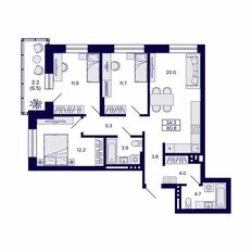 Квартира 80,8 м², 3-комнатная - изображение 3