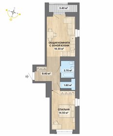 Квартира 51,1 м², 1-комнатная - изображение 1