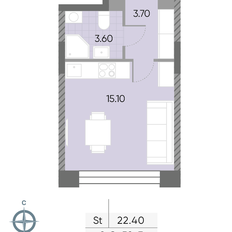 Квартира 22,4 м², студия - изображение 2