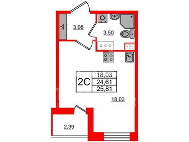 Квартира 27,2 м², студия - изображение 2