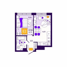 32,7 м², 1-комнатная квартира 3 567 570 ₽ - изображение 17