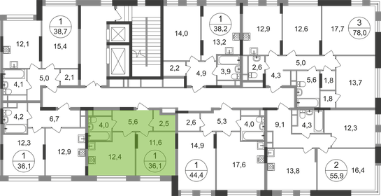 36,4 м², 1-комнатная квартира 10 500 000 ₽ - изображение 7