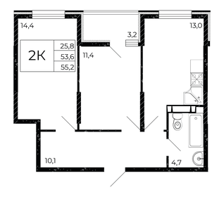 62 м², 2-комнатная квартира 6 500 000 ₽ - изображение 120