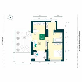 Квартира 65 м², 1-комнатная - изображение 1