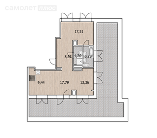 Квартира 106,8 м², 3-комнатная - изображение 1
