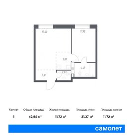 Квартира 42,8 м², 1-комнатная - изображение 1