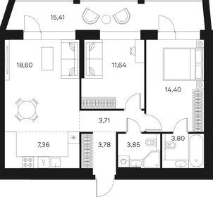 Квартира 74,9 м², 3-комнатная - изображение 1