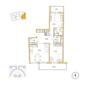 79,2 м², 2-комнатная квартира 18 563 000 ₽ - изображение 68