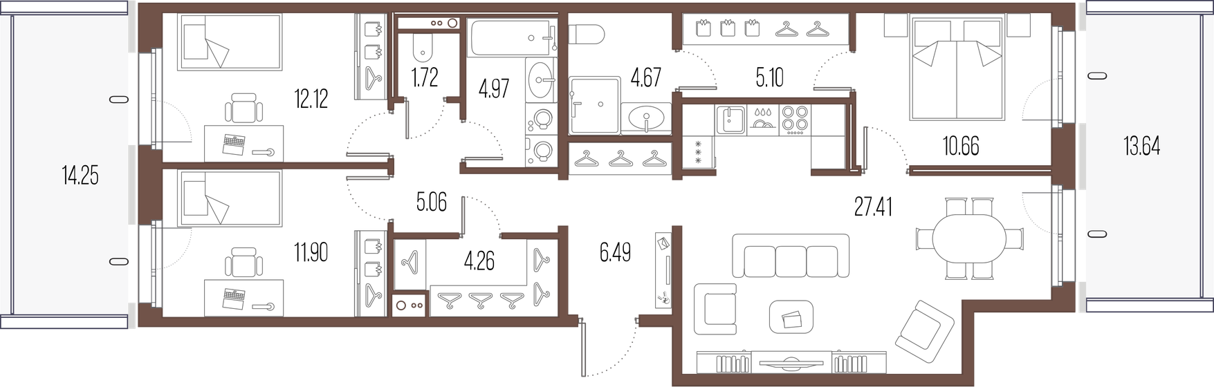 94,4 м², 3-комнатная квартира 31 167 108 ₽ - изображение 1