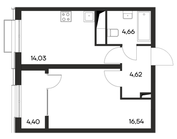 44,3 м², 1-комнатная квартира 6 416 250 ₽ - изображение 17