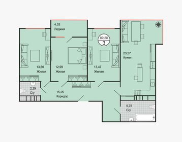 71,6 м², 3-комнатная квартира 9 668 700 ₽ - изображение 31