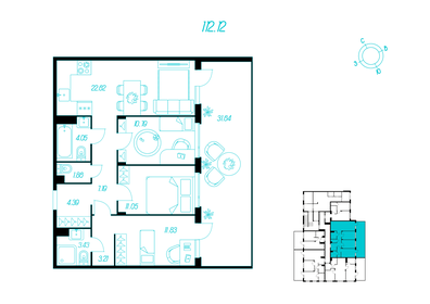 Квартира 90 м², 3-комнатная - изображение 1