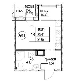 Квартира 24,7 м², студия - изображение 1