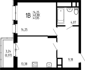 Квартира 41,9 м², 1-комнатная - изображение 1