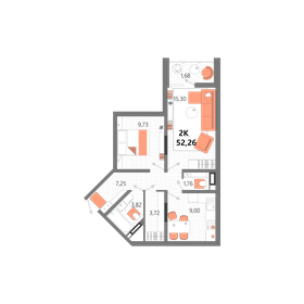 56 м², 2-комнатная квартира 9 200 000 ₽ - изображение 6