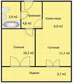 Квартира 39,7 м², 2-комнатная - изображение 1