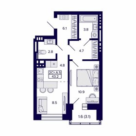 56,4 м², 2-комнатная квартира 4 800 000 ₽ - изображение 114