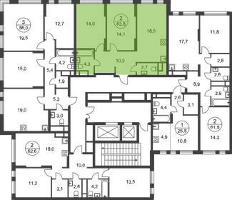 62,6 м², 2-комнатная квартира 17 489 744 ₽ - изображение 43