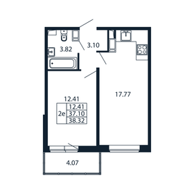 Квартира 38,3 м², 1-комнатная - изображение 5