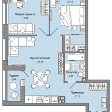 Квартира 58 м², 3-комнатная - изображение 2