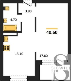 Квартира 40,6 м², 1-комнатная - изображение 1