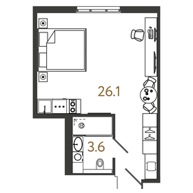 29,3 м², квартира-студия 7 100 000 ₽ - изображение 159