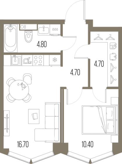 41,3 м², 1-комнатная квартира 20 761 510 ₽ - изображение 15