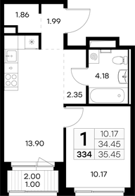 Квартира 35,5 м², 1-комнатная - изображение 1