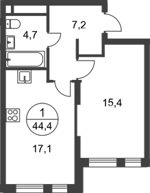 44,4 м², 1-комнатная квартира 14 188 264 ₽ - изображение 74