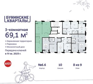 69,6 м², 3-комнатная квартира 14 374 285 ₽ - изображение 44