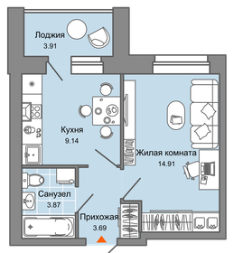 31 м², 1-комнатная квартира 1 200 000 ₽ - изображение 65