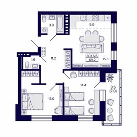 81,5 м², 3-комнатная квартира 9 200 000 ₽ - изображение 47