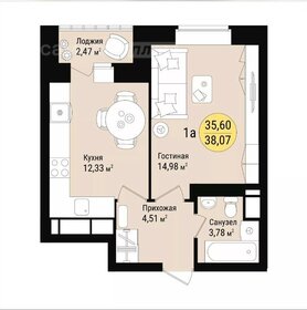 Квартира 38,1 м², 1-комнатная - изображение 2