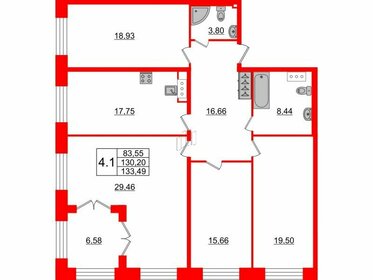 Квартира 129,7 м², 4-комнатная - изображение 1