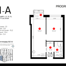 Квартира 32,7 м², 1-комнатная - изображение 2