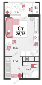 17,7 м², квартира-студия 999 000 ₽ - изображение 58