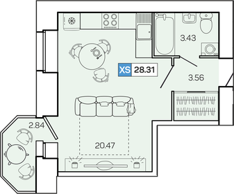 21,7 м², квартира-студия 3 450 000 ₽ - изображение 48