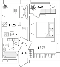 31,4 м², 1-комнатная квартира 10 216 596 ₽ - изображение 22