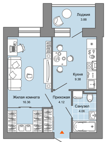 33 м², 1-комнатная квартира 3 500 000 ₽ - изображение 93