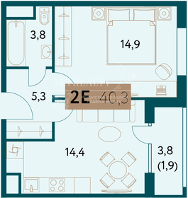 Квартира 40,4 м², 1-комнатная - изображение 1