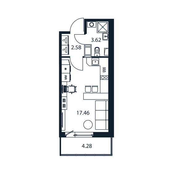 24,9 м², квартира-студия 4 290 888 ₽ - изображение 15