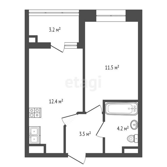 31,6 м², 1-комнатная квартира 4 350 000 ₽ - изображение 23