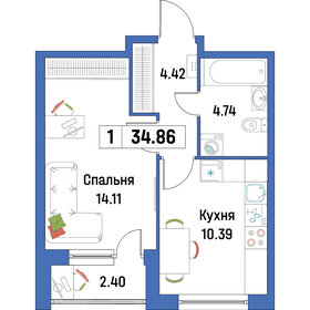 36 м², 1-комнатная квартира 5 200 000 ₽ - изображение 16