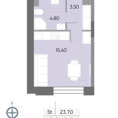 Квартира 23,7 м², студия - изображение 2