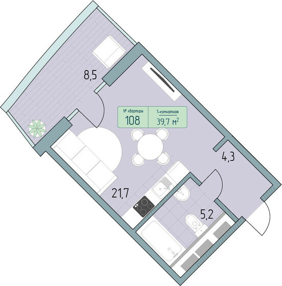 45,7 м², 1-комнатные апартаменты 10 441 100 ₽ - изображение 1