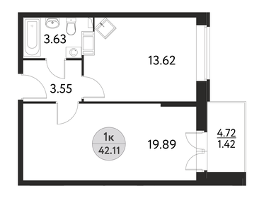 50 м², 1-комнатная квартира 7 492 500 ₽ - изображение 21