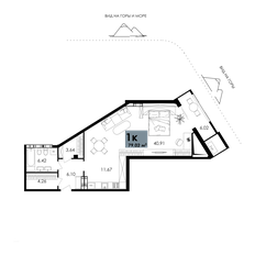 Квартира 79 м², 1-комнатные - изображение 2