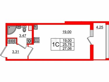 Квартира 25,8 м², студия - изображение 1