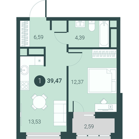39,6 м², 1-комнатная квартира 5 093 000 ₽ - изображение 34
